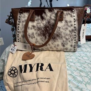 MYRA COWHIDE LEATHER TOTE | NWT
